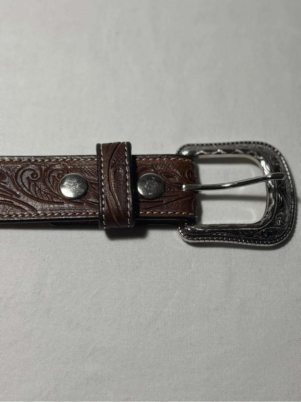 New Western Fullgrain Leather Belt Handmade by Leather Artisans Brown Size 34